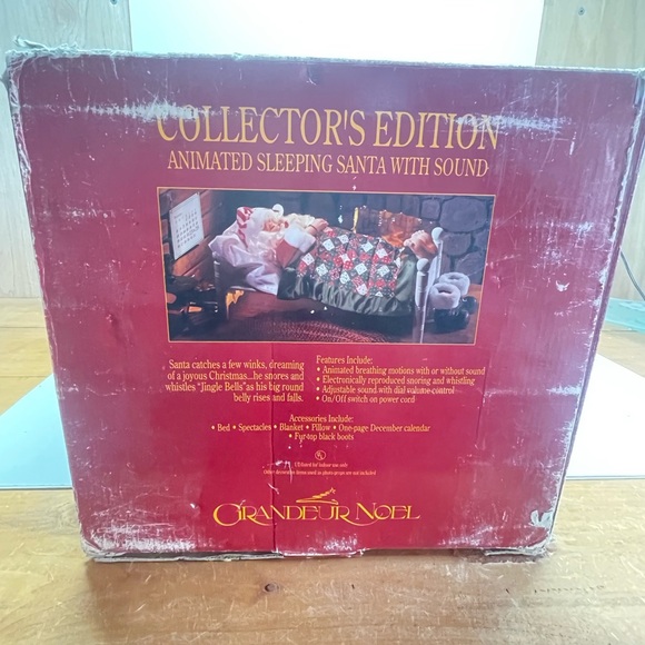 Original Grandeur Noel Collectors Edition Sleeping Whistling Santa Works W/ Box - Picture 4 of 16